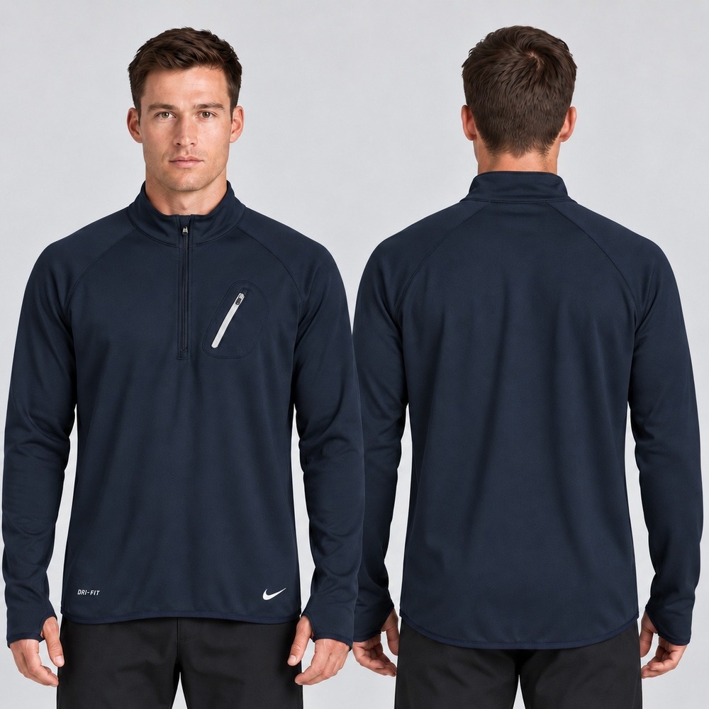 Nike Dri-FIT Element Half-Zip Pullover Men XL Obsidian Fleece Lined Chest Pocket
